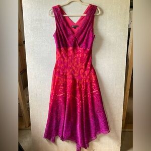 Chris McLaughlin Pink Asymmetrical Fit and Flare Dress. Sleeveless. Size 12